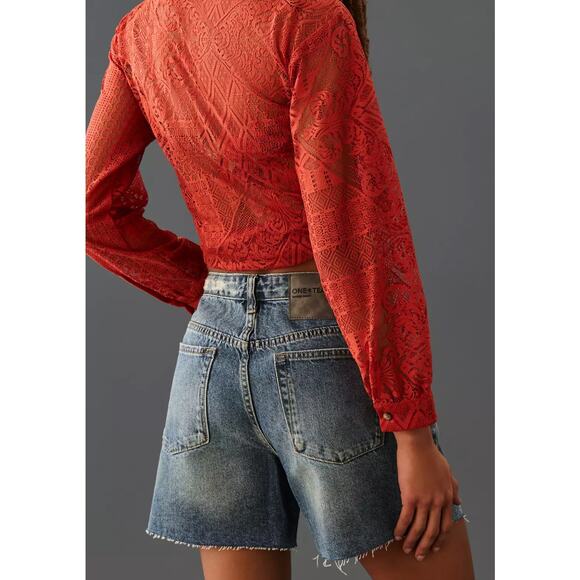 One‎ Teaspoon Shakers Super Relaxed Low Waist Denim 4.5” Shorts Women’s Size 32 - Picture 3 of 13